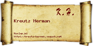 Kreutz Herman névjegykártya